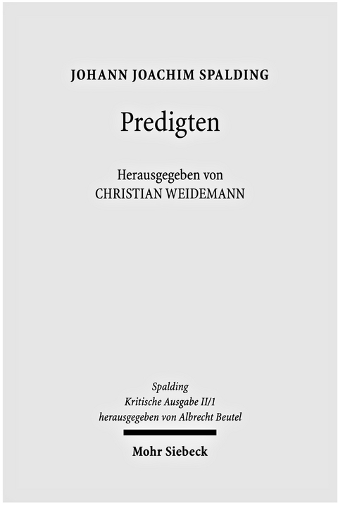 Kritische Ausgabe - Johann J. Spalding
