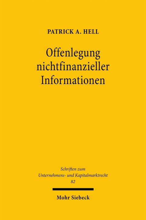 Offenlegung nichtfinanzieller Informationen - Patrick A. Hell