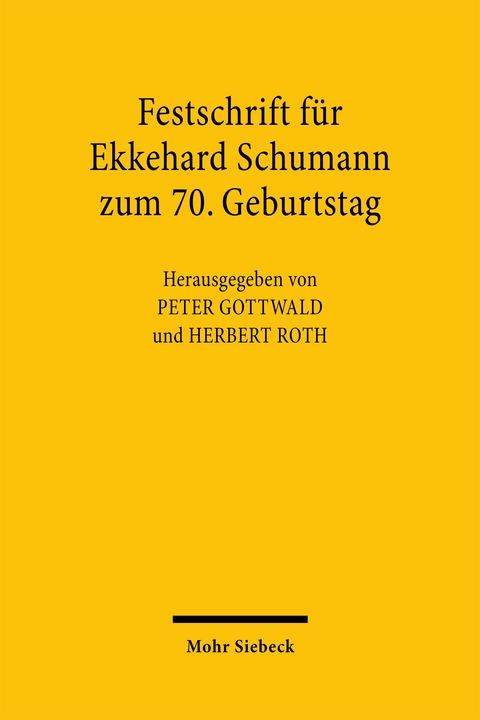 Festschrift für Ekkehard Schumann zum 70. Geburtstag - 