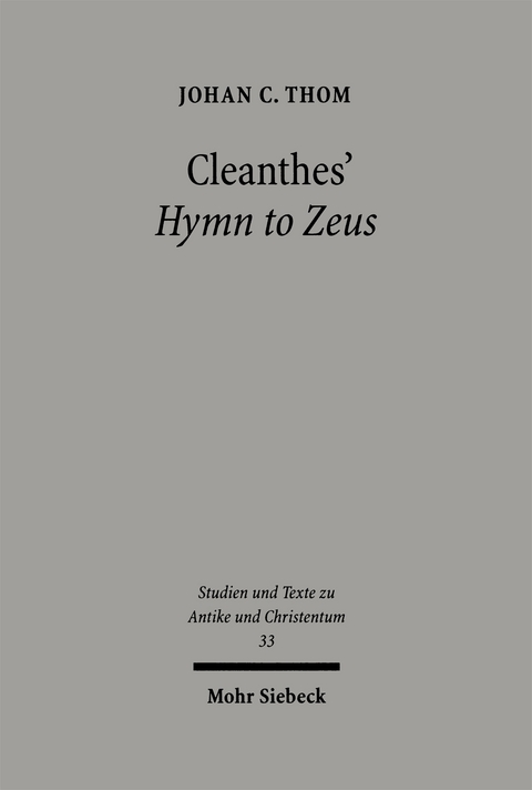 Cleanthes' Hymn to Zeus - Johan C. Thom