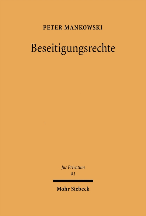 Beseitigungsrechte - Peter Mankowski