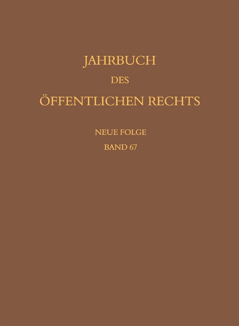 Jahrbuch des &ouml;ffentlichen Rechts der Gegenwart. Neue Folge - 