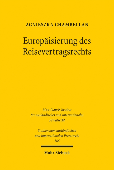 Europäisierung des Reisevertragsrechts - Agnieszka Chambellan