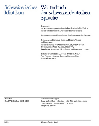 Schweizerisches Idiotikon, Band XVII, Heft 232