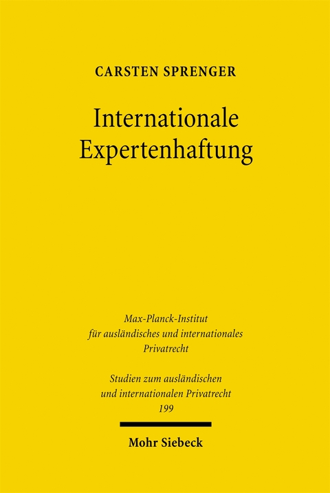 Internationale Expertenhaftung - Carsten Sprenger
