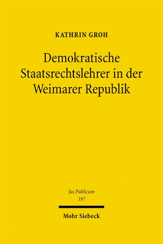 Demokratische Staatsrechtslehrer in der Weimarer Republik