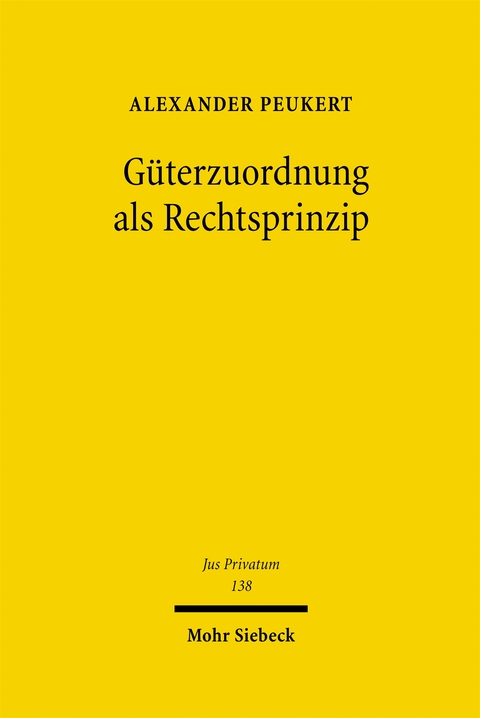 G&uuml;terzuordnung als Rechtsprinzip - Alexander Peukert