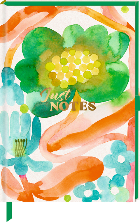Notizbuch DIN A5 &ndash; Just Notes (Green Flower)