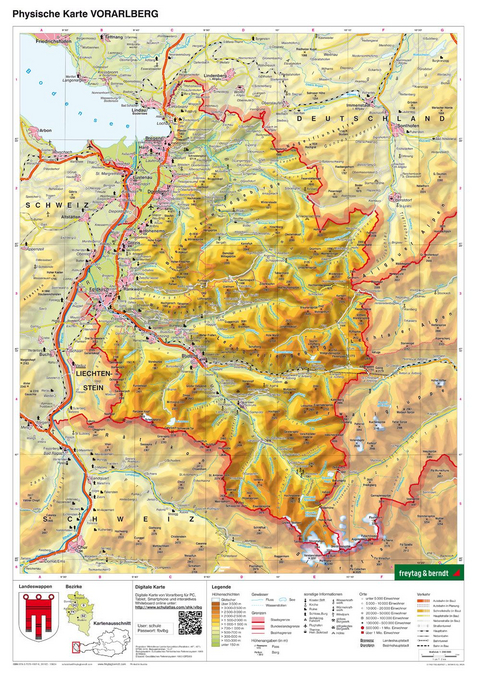 Schulhandkarte Vorarlberg, 1:200.000