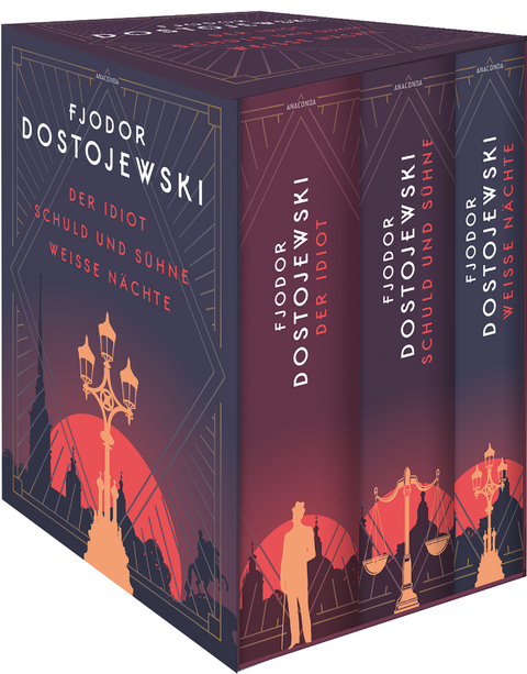 Dostojewski - Drei B&auml;nde im Schuber. Schuld und S&uuml;hne. Der Idiot. Wei&szlig;e N&auml;chte (Die gro&szlig;en Erz&auml;hlungen) - Fjodor M. Dostojewski