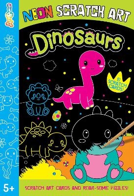 Neon Scratch Art Dinosaurs