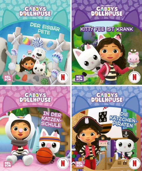 Nelson Mini-B&uuml;cher: 4er Gabby's Dollhouse 9-12