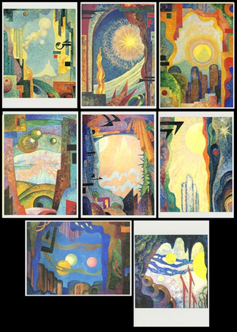 8 Postkarten Geistliche Bilder - Joseph Anton Schneiderfranken Bô Yin Râ