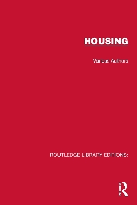 Routledge Library Editions: Housing -  Various