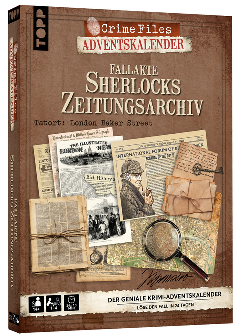 Crime Files - Fallakte: Sherlocks Zeitungsarchiv. Der geniale Krimi-Adventskalender -  Noctis Verlag GmbH