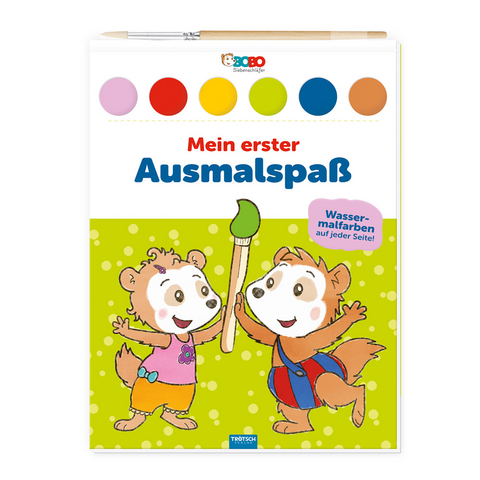 TR&Ouml;TSCH - Bobo Siebenschl&auml;fer Mein erster Ausmalblock Malblock mit Wasserfarben - 