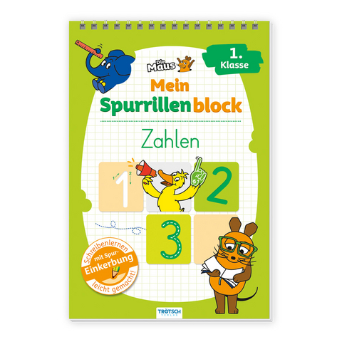 TRÖTSCH - Die Maus Mein Spurrillenblock Zahlen Übungsbuch - 