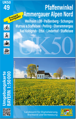 UK50-49 Pfaffenwinkel, Ammergauer Alpen Nord (Umgebungskarte 1:50000)