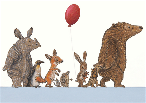 Schlange stehen Postkarte VE 10 - Kathrin Sch&auml;rer