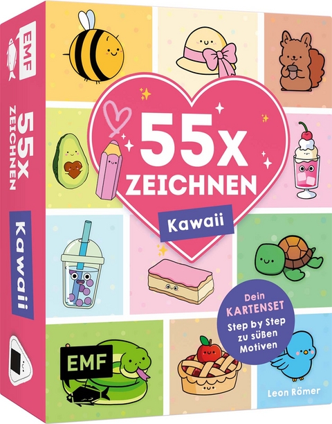 55 x Zeichnen - Kawaii: Dein Kartenset - Leon Römer
