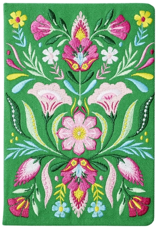 Fiesta del Sol Notizbuch bestickt A5 - 240 Seiten, grün