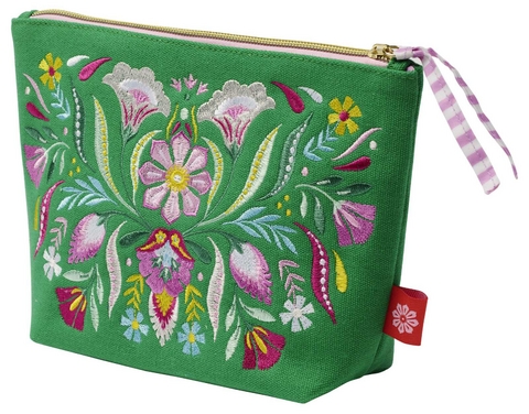 Fiesta del Sol Accessoirestasche bestickt, 18 x 24 cm, grün - 