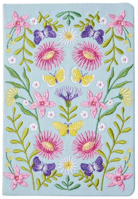 Bl&uuml;tentr&auml;ume Notizbuch bestickt, A5 - 240 Seiten, mint - 