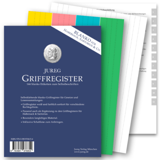 JUREG Blanko Griffregister für HABERSACK, SARTORIUS & Co.