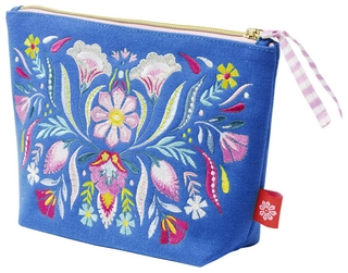 Fiesta del Sol Accessoirestasche bestickt, 18 x 24 cm, Königsblau