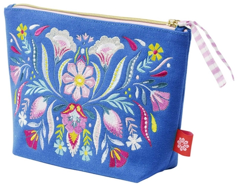 Fiesta del Sol Accessoirestasche bestickt, 18 x 24 cm, königsblau - 