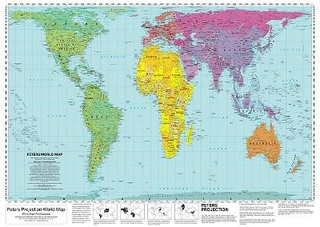 Peters Projection World Map (Flat, rolled)