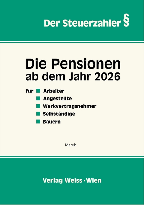 Die Pensionen ab dem Jahr 2026 - Erika Marek