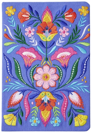 Fiesta del Sol Notizbuch bestickt A5 - 240 Seiten, königsblau