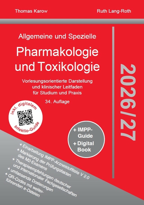 Allgemeine und Spezielle Pharmakologie und Toxikologie 2026/2027 - Thomas Karow, Ruth Lang-Roth