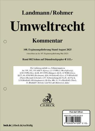 Umweltrecht 108. Ergänzungslieferung