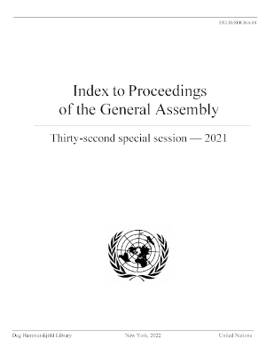Index to Proceedings of the General Assembly 2021 -  Dag Hammarskj&ouml;ld Library
