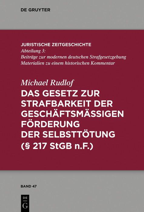Das Gesetz zur Strafbarkeit der geschäftsmäßigen Förderung der Selbsttötung -  Michael Rudlof