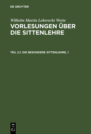 Die besondere Sittenlehre, 1