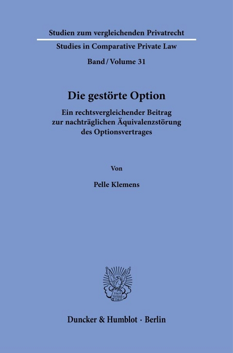 Die gest&ouml;rte Option - Pelle Klemens