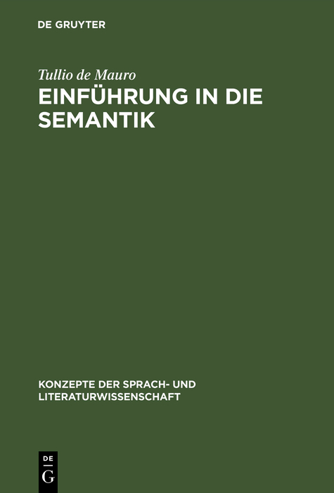 Einführung in die Semantik - Tullio de Mauro