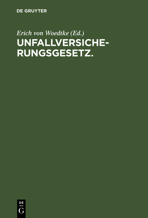 Unfallversicherungsgesetz. - 