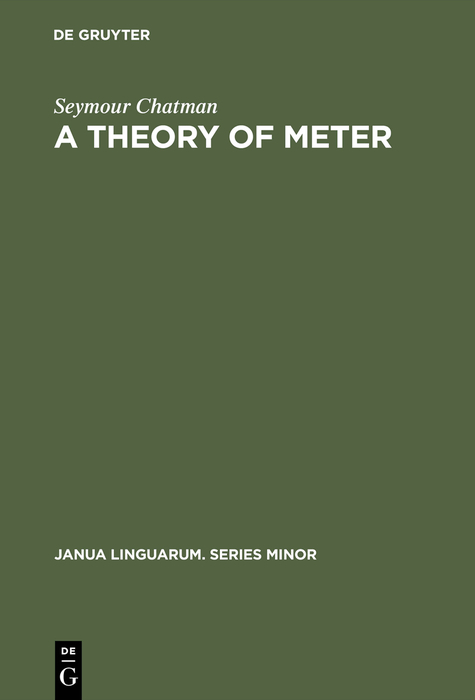 A Theory of Meter - Seymour Chatman