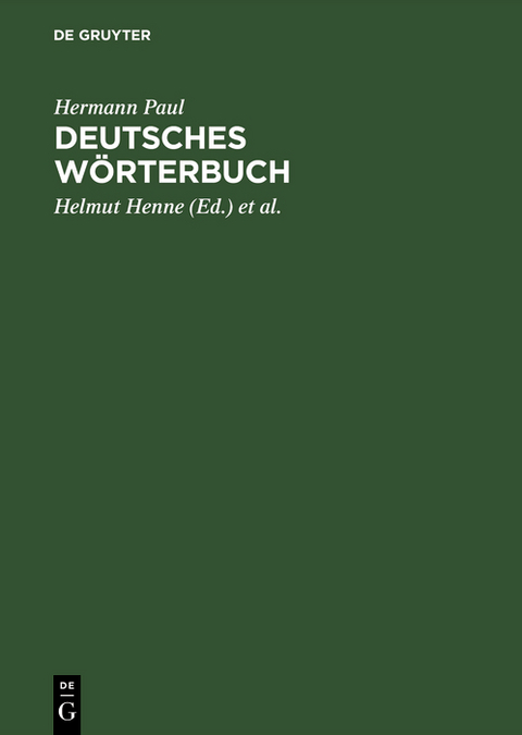 Deutsches W&ouml;rterbuch - Hermann Paul