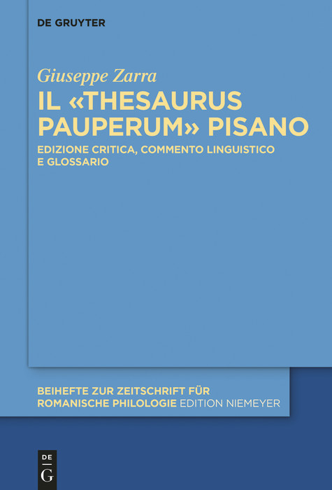 Il &laquo;Thesaurus pauperum&raquo; pisano -  Giuseppe Zarra