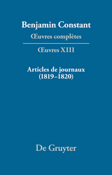Articles de journaux (1819&ndash;1820) - 