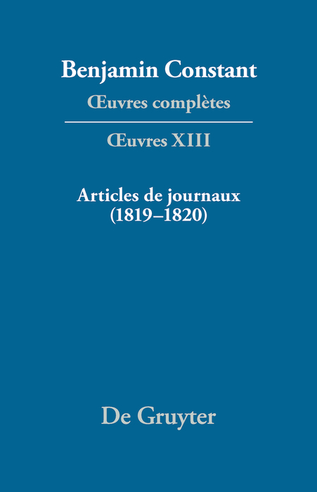Articles de journaux (1819&ndash;1820) - 