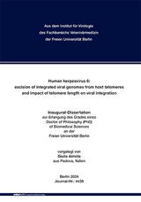 Human herpesvirus 6: excision of integrated viral genomes from host telomeres and impact of telomere length on viral integration - Giulia Aimola
