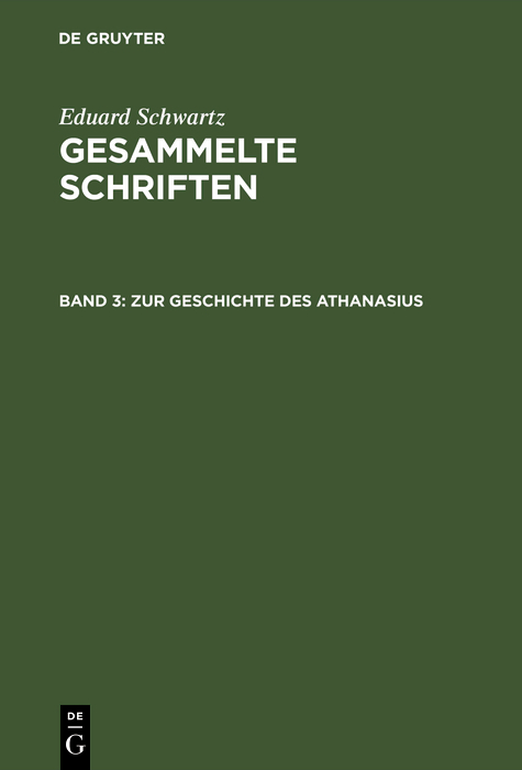 Zur Geschichte des Athanasius - Eduard Schwartz