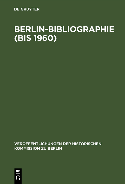 Berlin-Bibliographie (bis 1960) - 
