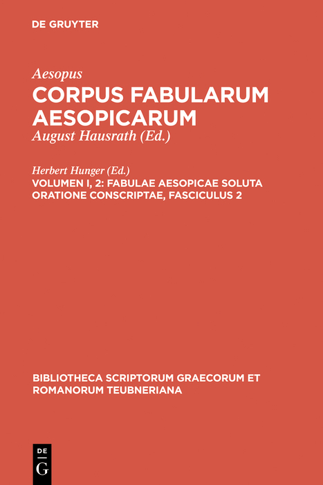 Fabulae Aesopicae soluta oratione conscriptae -  Aesopus